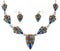 Mother Of Pearl Multicolor Sterling Silver Link Necklace Set NS41223