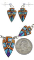 Mother Of Pearl Multicolor Sterling Silver Link Necklace Set NS41223