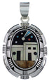 Silver Native American Design Multistone Turquoise Pendant RS41042