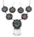 Southwest Multicolor Needlepoint Sterling Silver Link Necklace Set WX78044