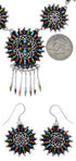 Turquoise Multicolor Sterling Silver Link Necklace Set NS28678