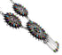 Southwest Multicolor Needlepoint Sterling Silver Link Necklace Set WX78044