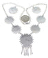 Turquoise Multicolor Sterling Silver Link Necklace Set NS28678
