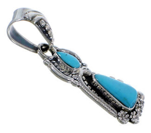 Southwest Jewelry Turquoise Flower And Silver Pendant PX29717