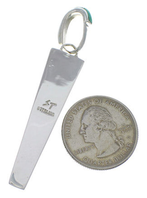 Genuine Sterling Silver And Turquoise Inlay Pendant Jewelry PX29729