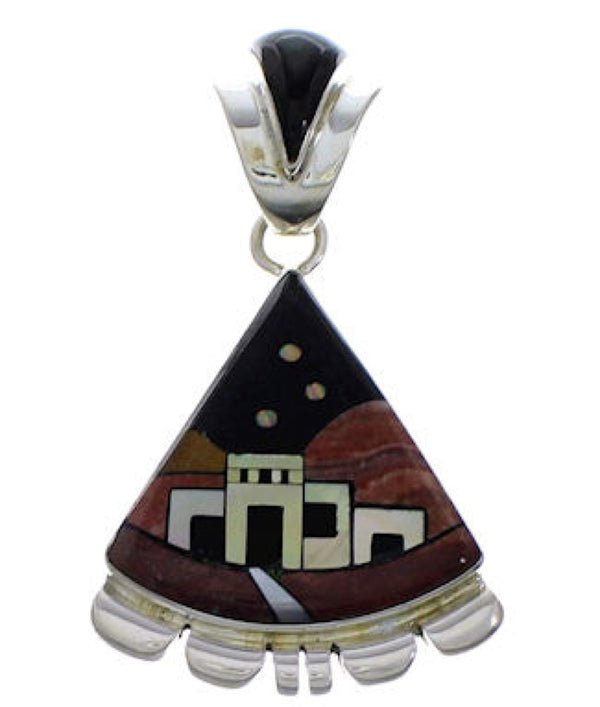 Multicolor Native American Village Design Jewelry Pendant EX29489