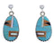 Southwest Multicolor Silver Post Dangle Earrings FX31561
