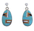 Southwest Multicolor Silver Post Dangle Earrings FX31561