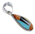 Southwest Sterling Silver Multicolor Inlay Pendant FX31588