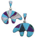 Turquoise Multicolor Whiterock Reversible Silver Bear Pendant RS36178