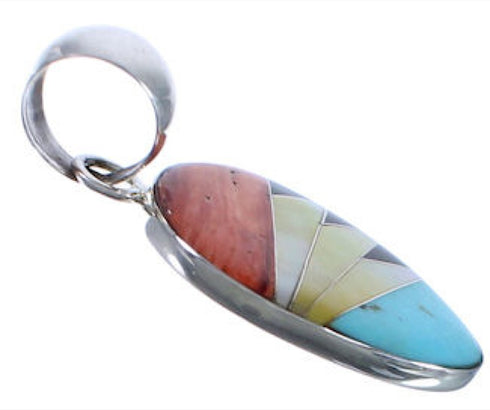 Multicolor Authentic Sterling Silver Southwest Pendant PX29882