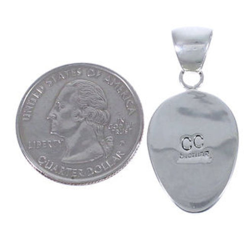 Multicolor Authentic Sterling Silver Southwest Pendant PX29882