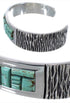 Southwest Turquoise Genuine Sterling Silver Cuff Bracelet CX49917
