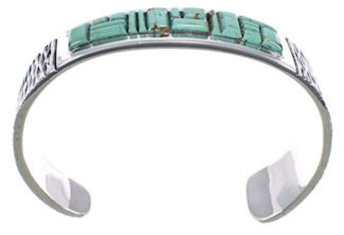 Southwest Turquoise Genuine Sterling Silver Cuff Bracelet CX49917