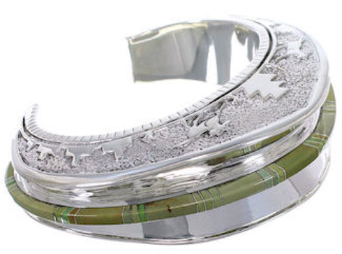 Southwest Horse Sterling Silver Turquoise Cuff Bracelet CX49919
