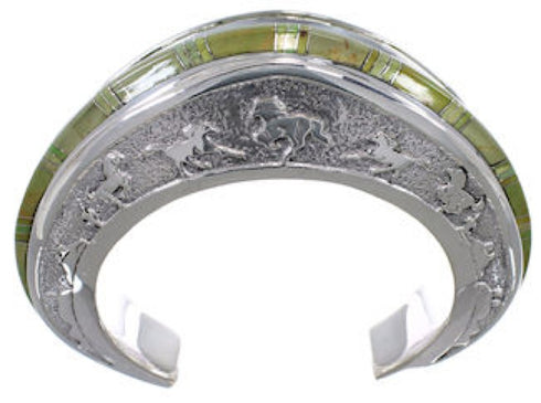 Southwest Horse Sterling Silver Turquoise Cuff Bracelet CX49919