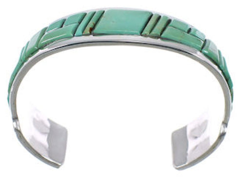 Sterling Silver Turquoise Inlay Southwestern Cuff Bracelet CX49923