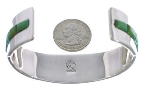 Sterling Silver Turquoise Inlay Southwestern Cuff Bracelet CX49923