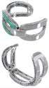 Turquoise Inlay Sterling Silver Southwest Cuff Bracelet CX49931