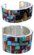 Multicolor Silver Native American Pueblo Design Bracelet TX40348