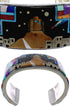 Multicolor Silver Native American Pueblo Design Bracelet TX40348