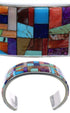 Sterling Silver Multicolor Southwest Cuff Bracelet TX40403
