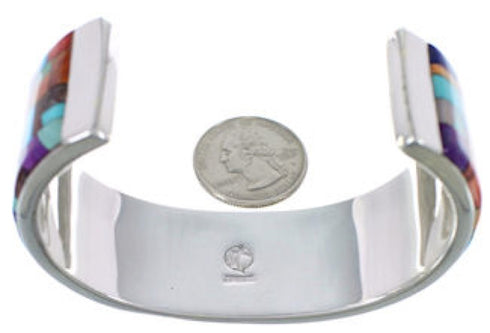 Sterling Silver Multicolor Southwest Cuff Bracelet TX40403