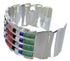 Southwestern Sterling Silver Multicolor Cuff Bracelet TX40455