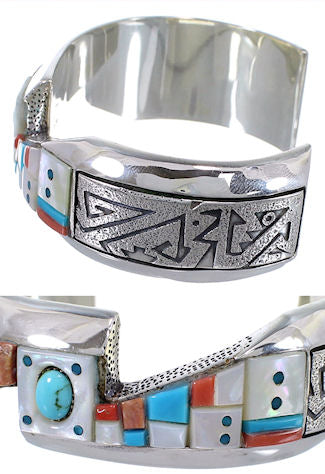 Multicolor Sterling Silver Cuff Bracelet TX40565
