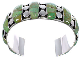 Genuine Sterling Silver Turquoise Well-Built Cuff Bracelet TX40592