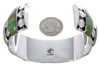 Genuine Sterling Silver Turquoise Well-Built Cuff Bracelet TX40592