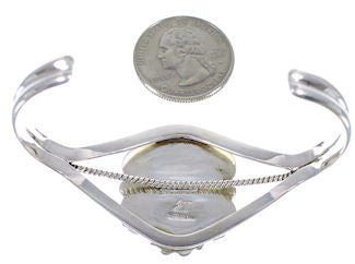 Multicolor Native American Village Design Silver Cuff Bracelet TX40633