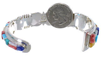 Southwest Sterling Silver Multicolor Bracelet TX40658