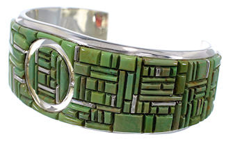 Multicolor Southwestern Silver Reversible Cuff Bracelet TX40661