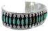 Silver Turquoise Needlepoint Southwest Cuff Bracelet Jewelry CX47691