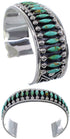 Silver Turquoise Needlepoint Southwest Cuff Bracelet Jewelry CX47691