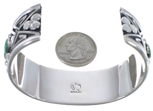 Silver Turquoise Needlepoint Southwest Cuff Bracelet Jewelry CX47692