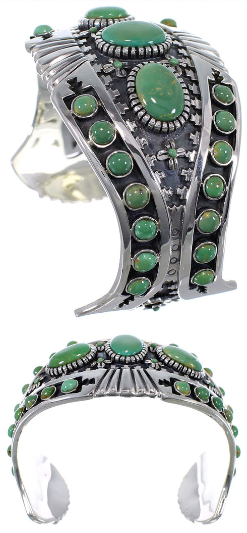 Sterling Silver Turquoise Southwest Cuff Bracelet CX47747