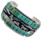 Jet And Turquoise Southwest Sterling Silver Horse Bracelet CX47754