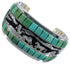 Jet And Turquoise Southwest Sterling Silver Horse Bracelet CX47754