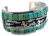 Jet And Turquoise Southwest Sterling Silver Horse Bracelet CX47754