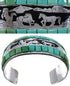 Jet And Turquoise Southwest Sterling Silver Horse Bracelet CX47754