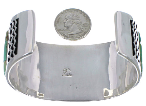 Jet And Turquoise Southwest Sterling Silver Horse Bracelet CX47754