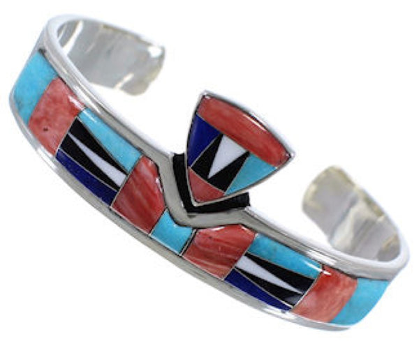 Sterling Silver Turquoise Multicolor Cuff Bracelet Jewelry HS29075