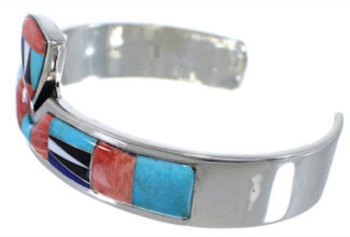 Sterling Silver Turquoise Multicolor Cuff Bracelet Jewelry HS29075