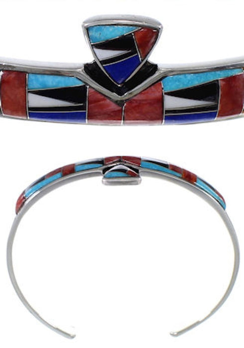 Turquoise Multicolor Sterling Silver Cuff Bracelet Jewelry NS29373