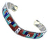 Turquoise Multicolor Inlay Sterling Silver Cuff Bracelet NS33808