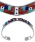 Turquoise Multicolor Inlay Sterling Silver Cuff Bracelet NS33808