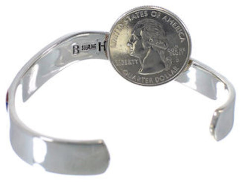 Turquoise Multicolor Inlay Sterling Silver Cuff Bracelet NS33808