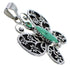 Silver Turquoise Butterfly And Flower Pendant AX49347